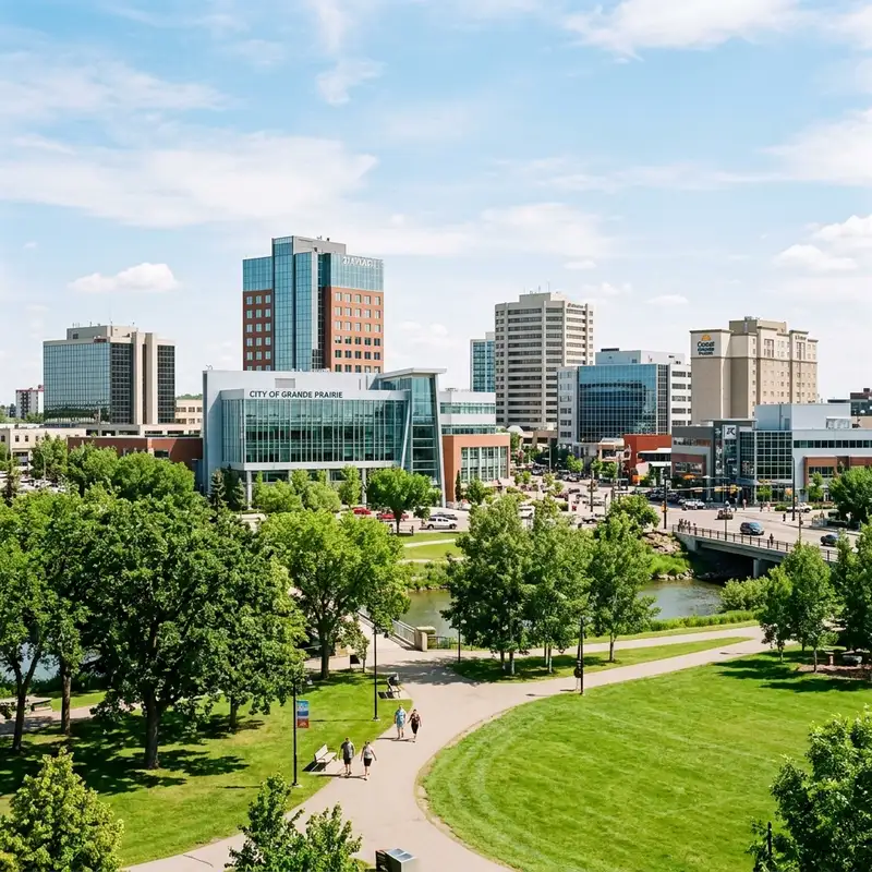 Downtown skyline of Grande Prairie, Canada